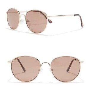 Joe’s Jeans Gold Round Sunglasses NWT